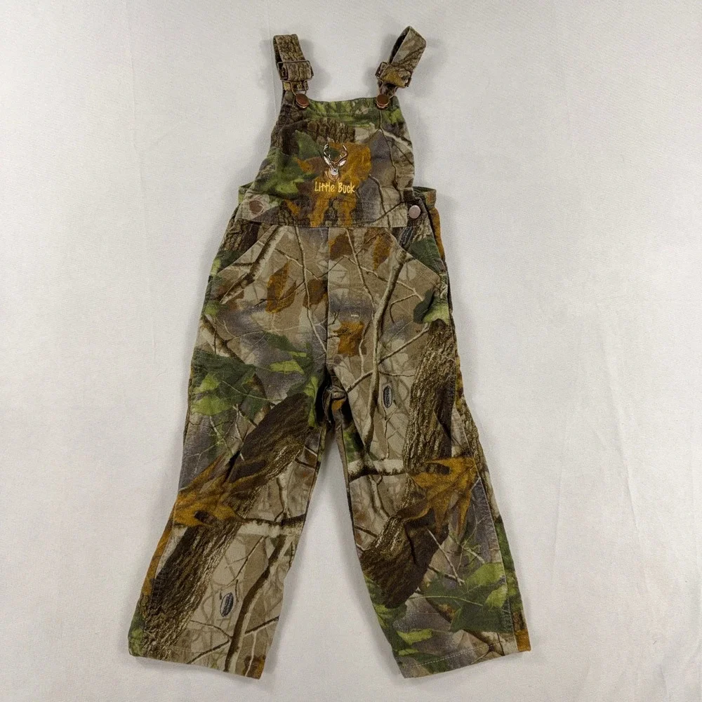 J. Tuohy's Overalls Kids Camo Embroidered Little Buck Hunting Bibs No Size